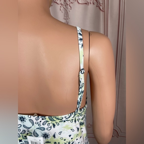 DEREK HEART Womens White Twist Front Bra Cups Midi Empire Dress Juniors L XL - Picture 10 of 15